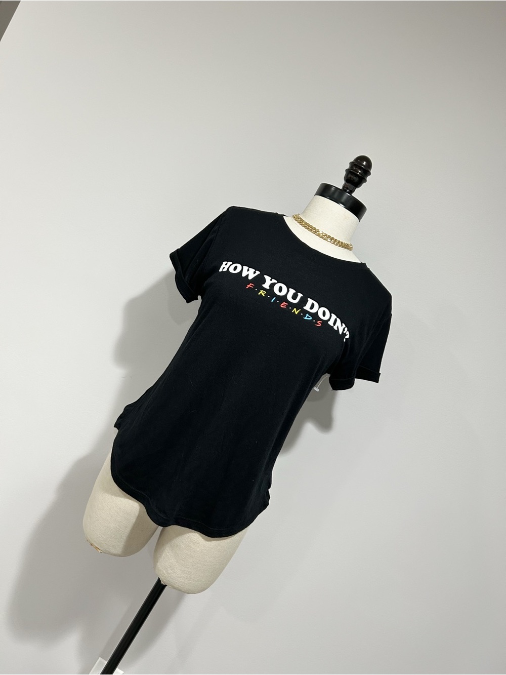 FRIENDS Black Graphic Tee with White Logo